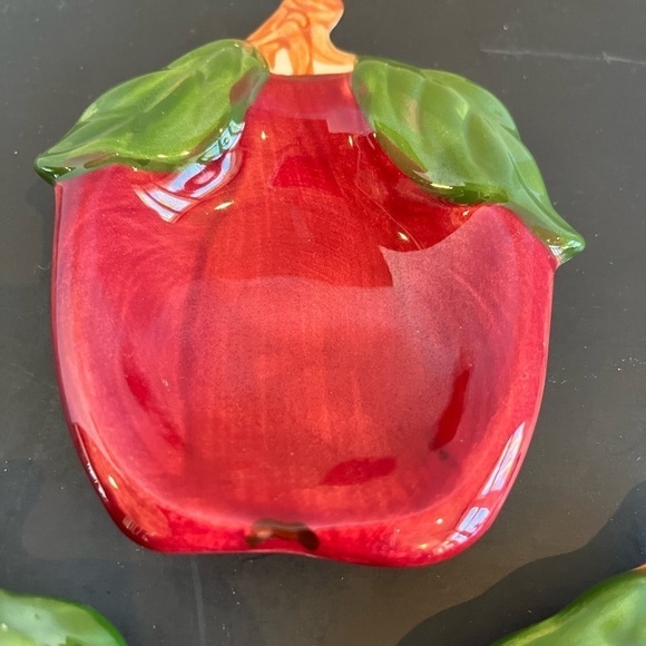 Rare Franciscan Ware Apple Pattern Tea Bag Holders or Spoon Rests - Picture 8 of 8